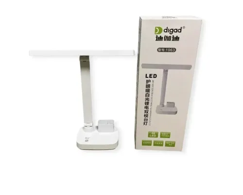 Потужна акумуляторна настільна лампа Digad 1963 на 48 LED 5 W (ЗАРЯДКА ВІД USB/C'ЄМНІ АКУМУЛЯТОРИ) Біла Потужна акумуляторна настільна лампа Digad 1963 на 48 LED 5 W (ЗАРЯДКА ВІД USB/C'ЄМНІ АКУМУЛЯТОРИ) Біла