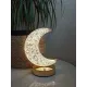 Ночник Полумесяц Настольна лампа Золотой 3 режима с кристалами Аккумуляторный от USB