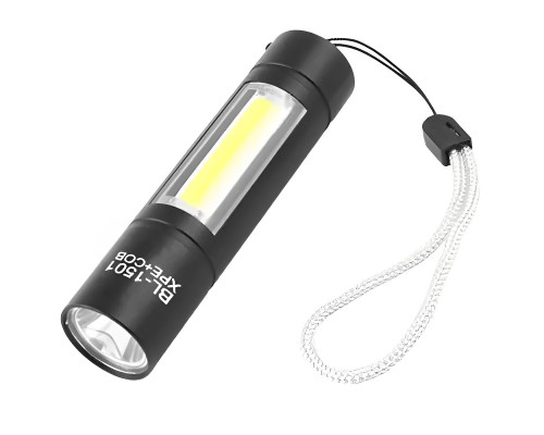 Ліхтарик кишеньковий Bailong BL-1501 ХРЕ+COB з вбудованим акумулятором Чорний Ліхтарик кишеньковий Bailong BL-1501 ХРЕ+COB з вбудованим акумулятором Чорний
