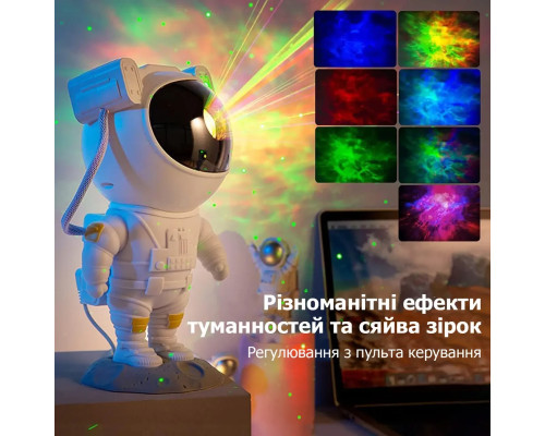 Нічник проєктор зоряного неба ВЕЛИКИЙ Космонавт — лазерний світильник проєктор астронавт із пультом Нічник проєктор зоряного неба ВЕЛИКИЙ Космонавт — лазерний світильник проєктор астронавт із пультом
