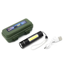 Ліхтарик кишеньковий Bailong BL-1501 ХРЕ+COB з вбудованим акумулятором Чорний