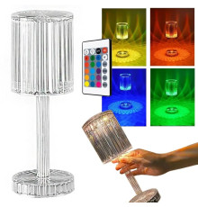 Декоративний LED світильник Crystal light, з пультом ДК/Настільна акумуляторна лампа