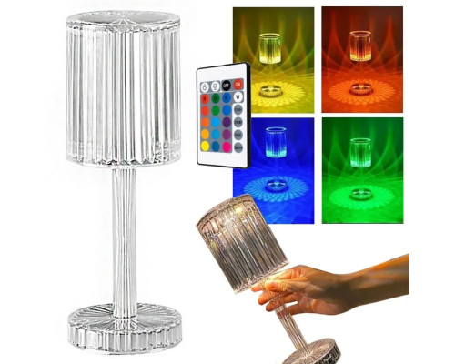 Декоративний LED світильник Crystal light, з пультом ДК/Настільна акумуляторна лампа Декоративний LED світильник Crystal light, з пультом ДК/Настільна акумуляторна лампа