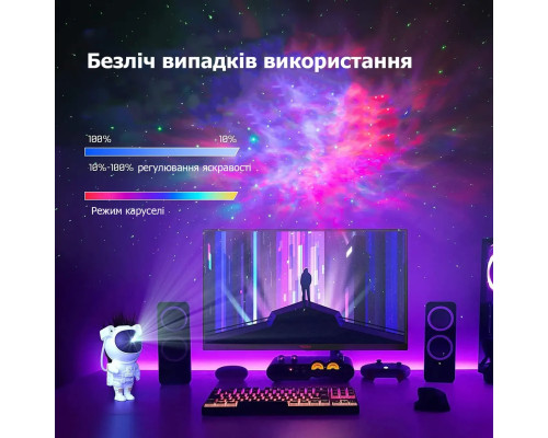 Нічник проєктор зоряного неба ВЕЛИКИЙ Космонавт — лазерний світильник проєктор астронавт із пультом Нічник проєктор зоряного неба ВЕЛИКИЙ Космонавт — лазерний світильник проєктор астронавт із пультом