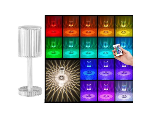 Декоративний LED світильник Crystal light, з пультом ДК/Настільна акумуляторна лампа Декоративний LED світильник Crystal light, з пультом ДК/Настільна акумуляторна лампа