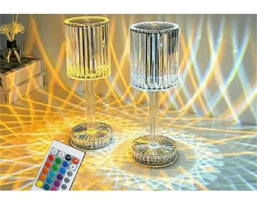 Декоративний LED світильник Crystal light, з пультом ДК/Настільна акумуляторна лампа Декоративний LED світильник Crystal light, з пультом ДК/Настільна акумуляторна лампа