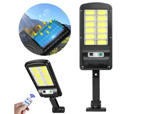 Вуличний ліхтар на сонячній батареї LED Solar Street Light BK-128B-12COB з датчиком руху та пультом Вуличний ліхтар на сонячній батареї LED Solar Street Light BK-128B-12COB з датчиком руху та пультом
