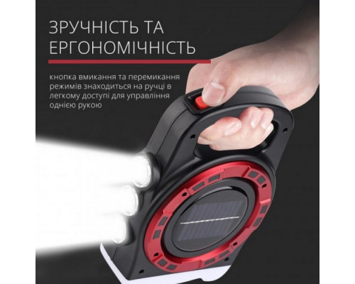 Кемпінговий ліхтар із сонячною батареєю і Power Bank Hurry Bolt — HB 6678
