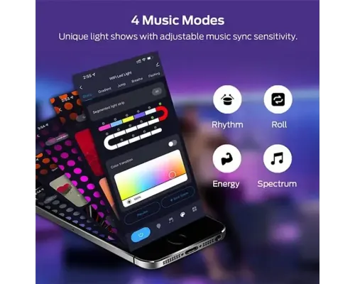 Світлодіодна неонова USB-стрічка з керуванням від телефона SFK-11 Bluetooth Гнучка світлодіодна стрічка RGB 5 м Світлодіодна неонова USB-стрічка з керуванням від телефона SFK-11 Bluetooth Гнучка світлодіодна стрічка RGB 5 м