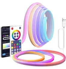 Світлодіодна неонова USB-стрічка з керуванням від телефона SFK-11 Bluetooth Гнучка світлодіодна стрічка RGB 5 м