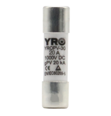 Плавкий запобіжник YROPV-30, 20A, 1000Vdc, 10×38mm, постійна напруга, 10 штук в упаковці, ціна за 1 штуку