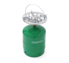 Газовий балон GL-7.2 3кг(7,2л), тиск 18BAR + пальник 20354, Green, Q4