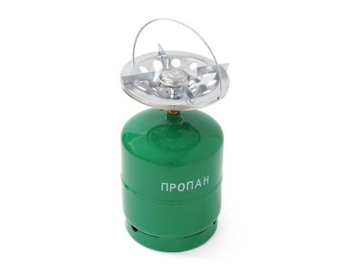Газовий балон GL-7.2 3кг(7,2л), тиск 18BAR + пальник 20354, Green, Q4