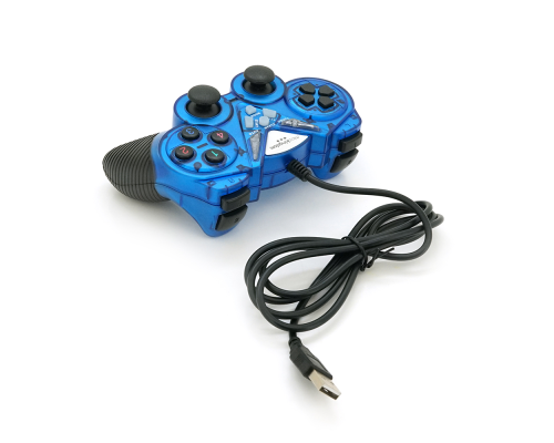 Геймпад Brazzers BR-8600 провідний для ПК, USB 2.0, Double Shock, Blue, Blister