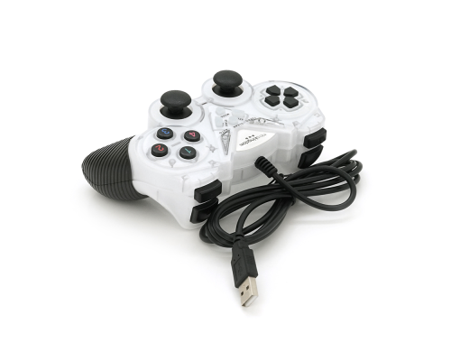Геймпад Brazzers BR-8600 провідний для ПК, USB 2.0, Double Shock, White, Blister
