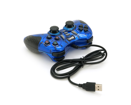 Геймпад Brazzers BR-8700 провідний для ПК, USB 2.0, Blue, Blister Геймпад Brazzers BR-8700 провідний для ПК, USB 2.0, Blue, Blister