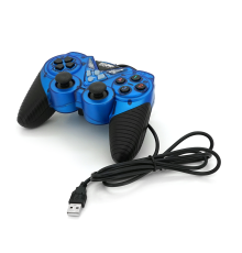 Геймпад проводной для ПК USB-908 USB 2.0 Double Shock (Blue)
