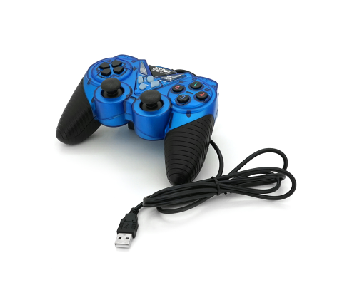 Геймпад проводной для ПК USB-908 USB 2.0 Double Shock (Blue)