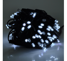 Гірлянди 100LED (ДИОД) White, 10 метрів, чорна ізоляція (вулична), BOX