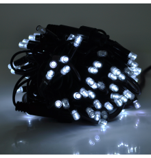 Гірлянди 100LED (ДИОД) White, 10 метрів, чорна ізоляція (вулична), BOX