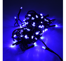 Гірлянди 100LED (Діод) Blue, 7 режимів, 5 метрів, чорна ізоляція, BOX