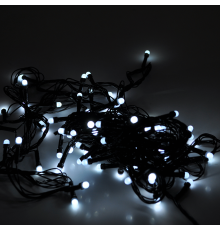 Гірлянди 100LED (Свічка) White, 8 режимів, 5 метрів, чорна ізоляція, BOX