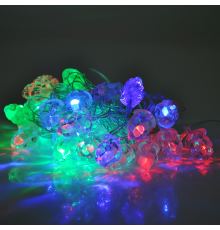 Гірлянди 40LED (Сніжок) Red / Green / Blue, 1 режим, 5метров, прозора ізоляція, BOX