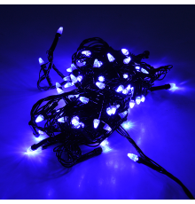 Гірлянди 100LED (Свічка) Blue, 8 режимів, 5 метрів, чорна ізоляція, BOX