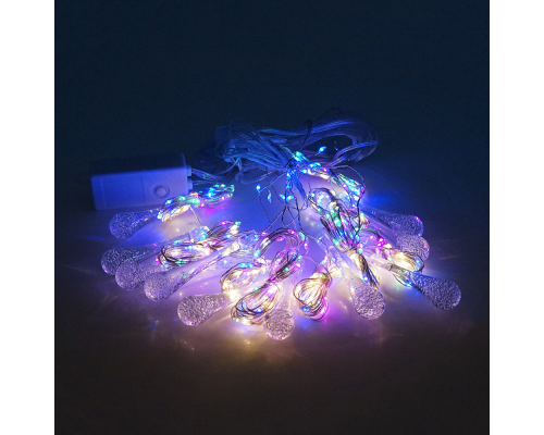Гірлянда 400LED Крапля (Red/Green/Blue/Yellow), мідний провід, 8 режимів, 2*2метри, прозора ізоляція, BOX Гірлянда 400LED Крапля (Red/Green/Blue/Yellow), мідний провід, 8 режимів, 2*2метри, прозора ізоляція, BOX