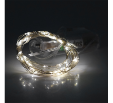 Гірлянди 100LED, 1 режим, 10 метрів, прозора ізоляція, живлення від USB + 3 * АА, White Hot, ОЕМ