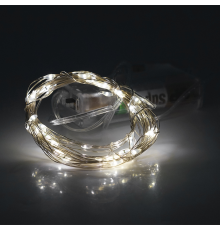 Гірлянди 100LED, 1 режим, 10 метрів, прозора ізоляція, живлення від USB + 3 * АА, White Hot, ОЕМ