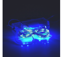 Гірлянди 30LED, 1 режим, 3 метри, прозора ізоляція, живлення від 2 * АА, Blue, BOX