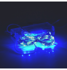 Гірлянди 30LED, 1 режим, 3 метри, прозора ізоляція, живлення від 2 * АА, Blue, BOX