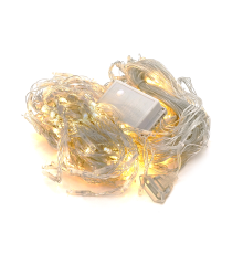 Гірлянда 400LED Водоспад (White Hot), 8 режимів, 3*2метри, прозора ізоляція, BOX