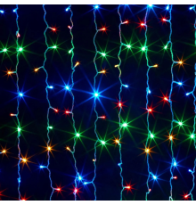Гірлянда 560LED (Водоспад) Red / Green / Blue / Yellow, 8 режимів, 3 * 3метра, прозора ізоляція, BOX