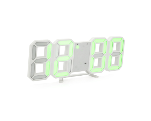 Електронний годинник VST-LY1089, будильник, живлення від кабелю 220V, Green Light, Box