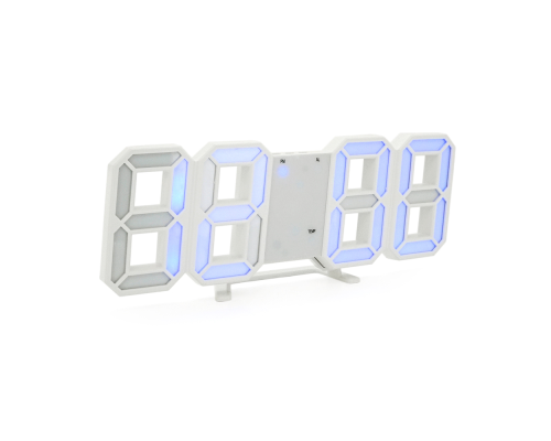Електронний годинник VST-LY1089, будильник, живлення від кабелю 220V, Blue Light, Box