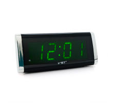 Електронний годинник VST-730, будильник, живлення від кабелю 220V, Light Green Light
