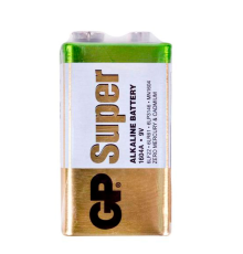 Батарейка лужна GP SUPER ALKALINE 1604AEB-5S1, 9V, крона, 6LF22 10 (100шт.) х10(10шт.) х1 у вакуумному впакуванні ціна за 1шт