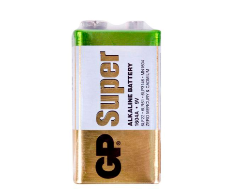 Батарейка лужна GP SUPER ALKALINE 1604AEB-5S1, 9V, крона, 6LF22 10 (100шт.) х10(10шт.) х1 у вакуумному впакуванні ціна за 1шт