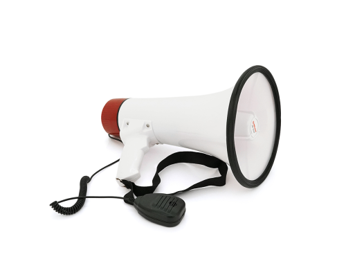 Гучномовець Megaphone ER-55U, 25W, живлення від акумулятора 6В, СЗУ, White/Red, Box