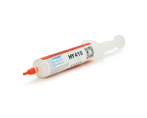 Паста термопровідна HY-410 30g, шприц, White, >1,42W/m-K, <0.262°C-in²/W, -30°≈280°, В'язкість -1K cPs, OEM Q5