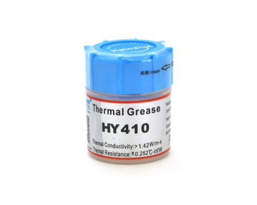 Паста термопровідна HY-410 15g, банка, White,> 1,42W / m-K, <0.262 ° C-in² / W, -30 ° ≈280 °, В'язкість -1K cPs, OEM Q40 Паста термопровідна HY-410 15g, банка, White,> 1,42W / m-K, <0.262 ° C-in² / W, -30 ° ≈280 °, В'язкість -1K cPs, OEM Q40