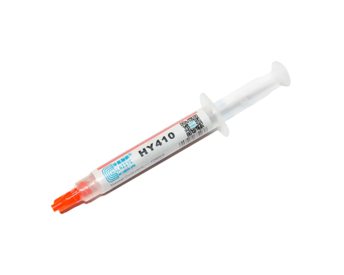 Паста термопровідна HY-410 0,5g, шприц, White,> 0,925W / m-K, <0.262 ° C-in² / W, -30 ° ≈280 °, В'язкість -1K cPs, OEM Q50