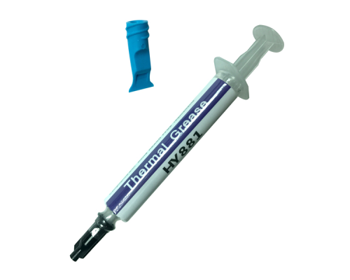 Паста термопровідна HY-881 2g, шприц, Grey,> 5,6W / m-K, <0.004 ° C-in² / W, -50 ° ≈340 °, + лопатка, Blister
