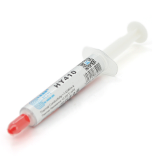 Паста термопровідна HY-410 2g, шприц, White, >1,42W/m-K, <0.262°C-in²/W, -30°≈280°, В'язкість -1K cPs, OEM Q20