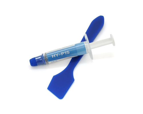 Професійна термопровідна паста HY-P15 1г, шприц, Gray, >15,2W/m-K, 90000 МПа. С, <0.001°C-in²/W, -20°≈130°, Blister