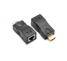 Одноканальний пасивний подовжувач HDMI сигналу по UTP кабелю по одній витій парі. Дальність передачі: до 30метров, 720P-cat5e, 1080Р- cat6e, Black