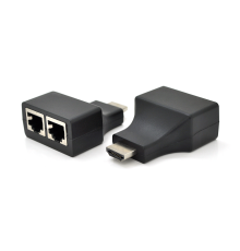 Одноканальний пасивний подовжувач HDMI сигналу по UTP кабелю по двох витих парах. Дальність передачі: -30метров, 720P-cat5e, 1080Р- cat6e
