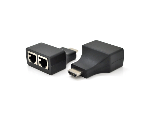 Одноканальний пасивний подовжувач HDMI сигналу по UTP кабелю по двох витих парах. Дальність передачі: -30метров, 720P-cat5e, 1080Р- cat6e